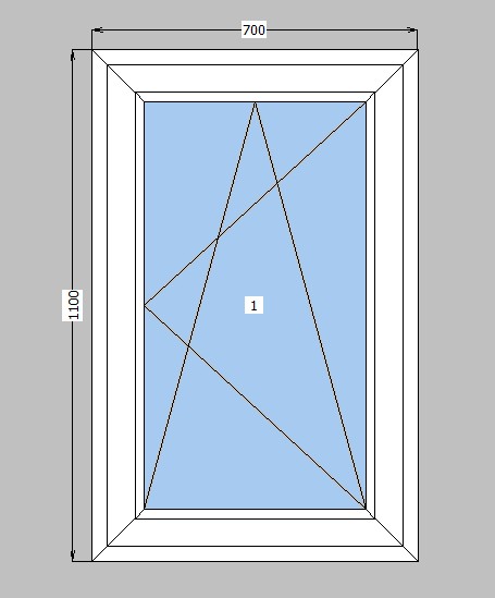

Окно металлопластиковое Rehau Synego 80 mm 1-створчатое поворотно-откидное, фурнитура Siegenia, 700х1100 мм, белое