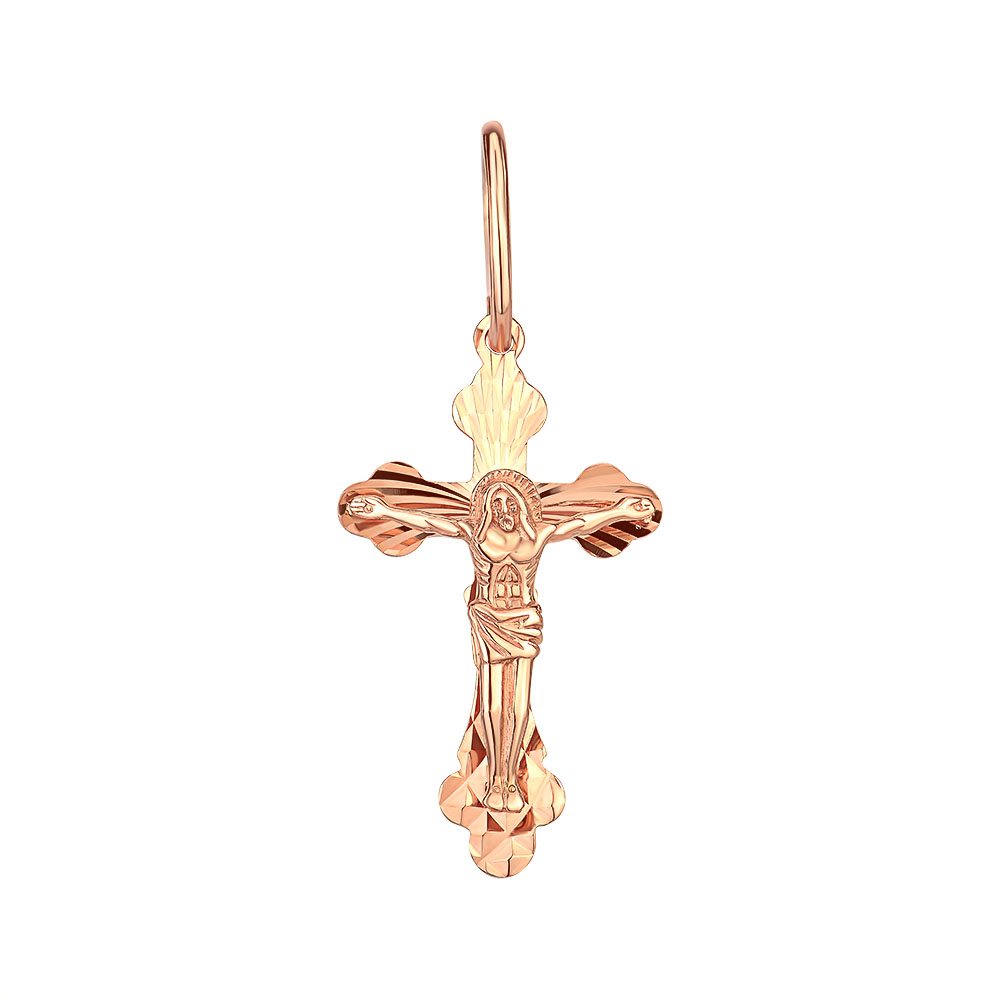 

Крестик из красного золота с алмазной гранью 000144202