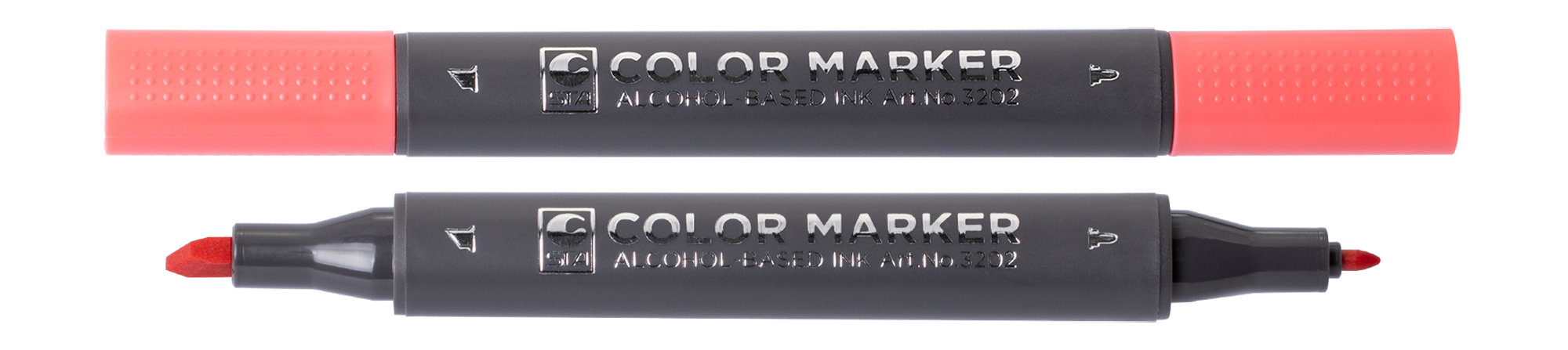 

Маркер художественный двухсторонний для эскизов STA 3202 кораллово-красный 6 шт (STA3202-12)