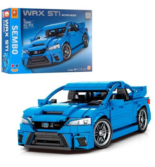 

Конструктор Машинка Subaru Impreza WRX STI, 1:18, 22,9см, инер-я, 812дет (705806)