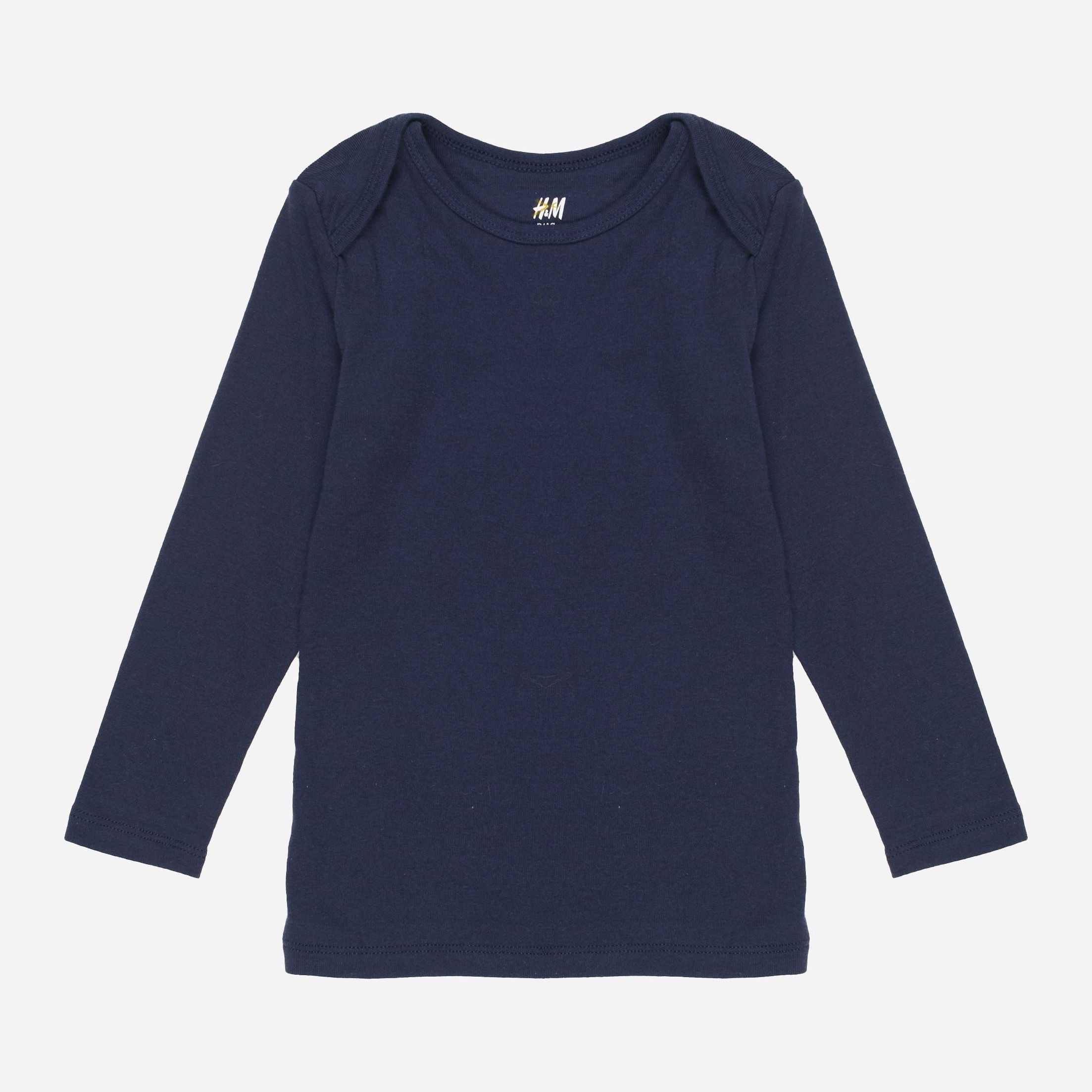 

Футболка с длинными рукавами H&M 1502-7340272 92 см Темно-синяя