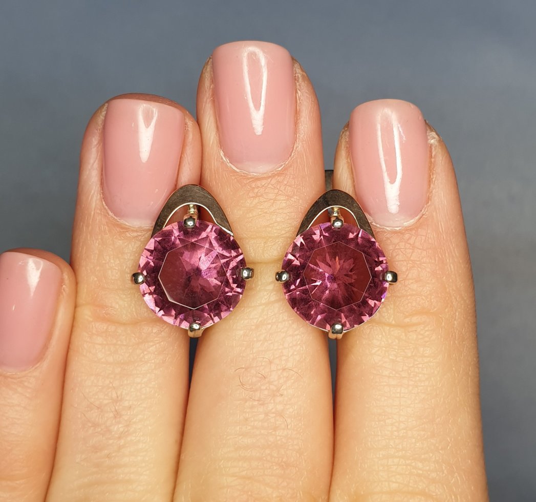 

Сережки серебряные с турмалином "Ива" 5,57 г