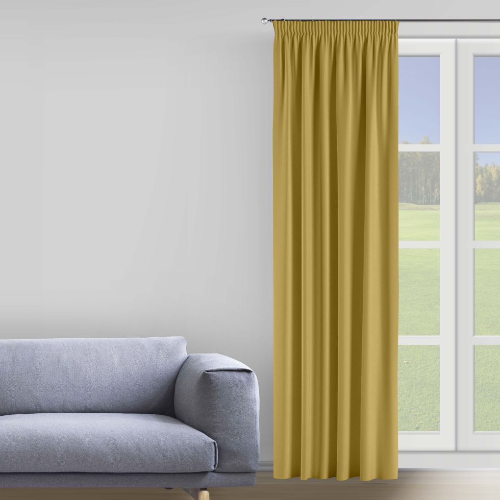

Комплект штор Decorator 2 шт 150х275 желтый бархат на тесьме B207