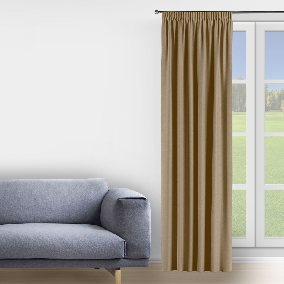

Комплект штор Decorator 2 шт 150х275 бежевый блэкаут на тесьме FD05