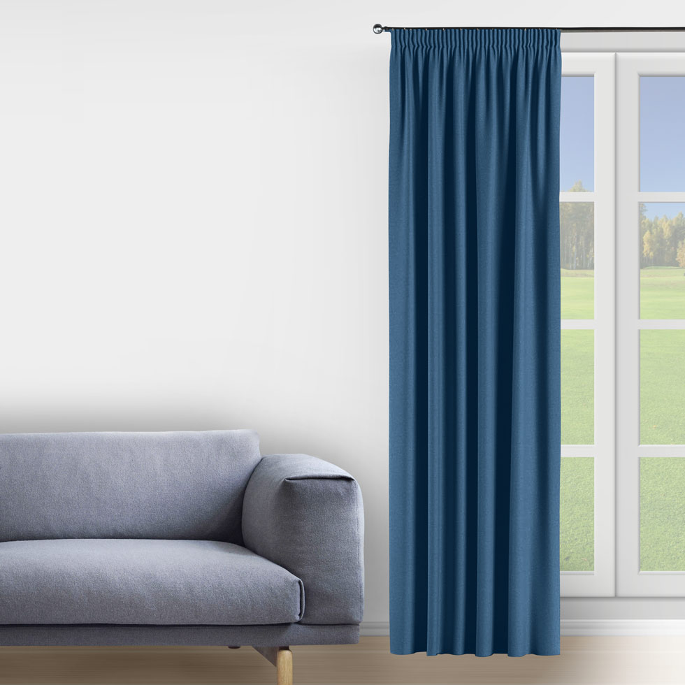 

Комплект штор Decorator 2 шт 250х275 синий блэкаут на тесьме FD10