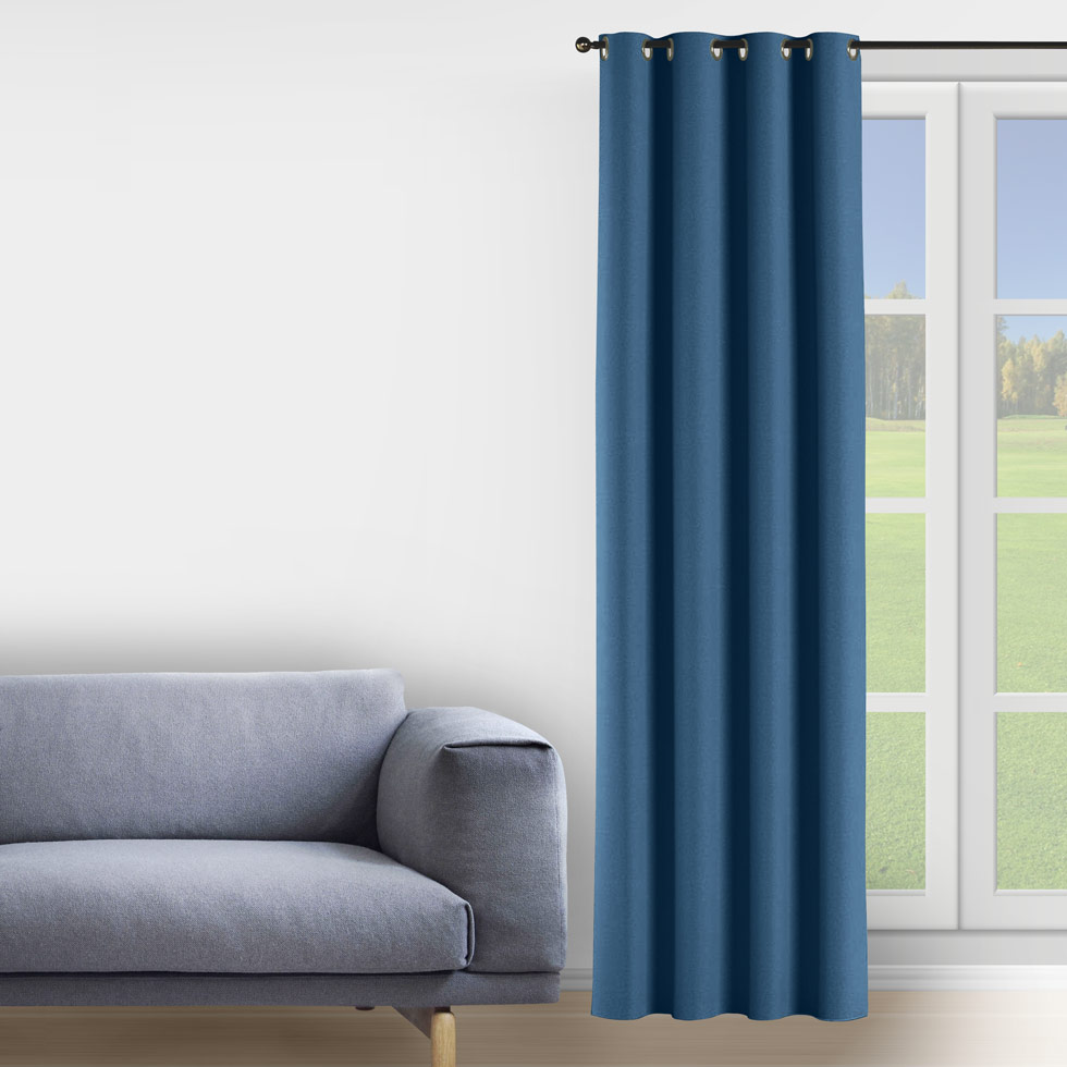 

Штора Decorator 150х258 синий блэкаут на люверсах FD10
