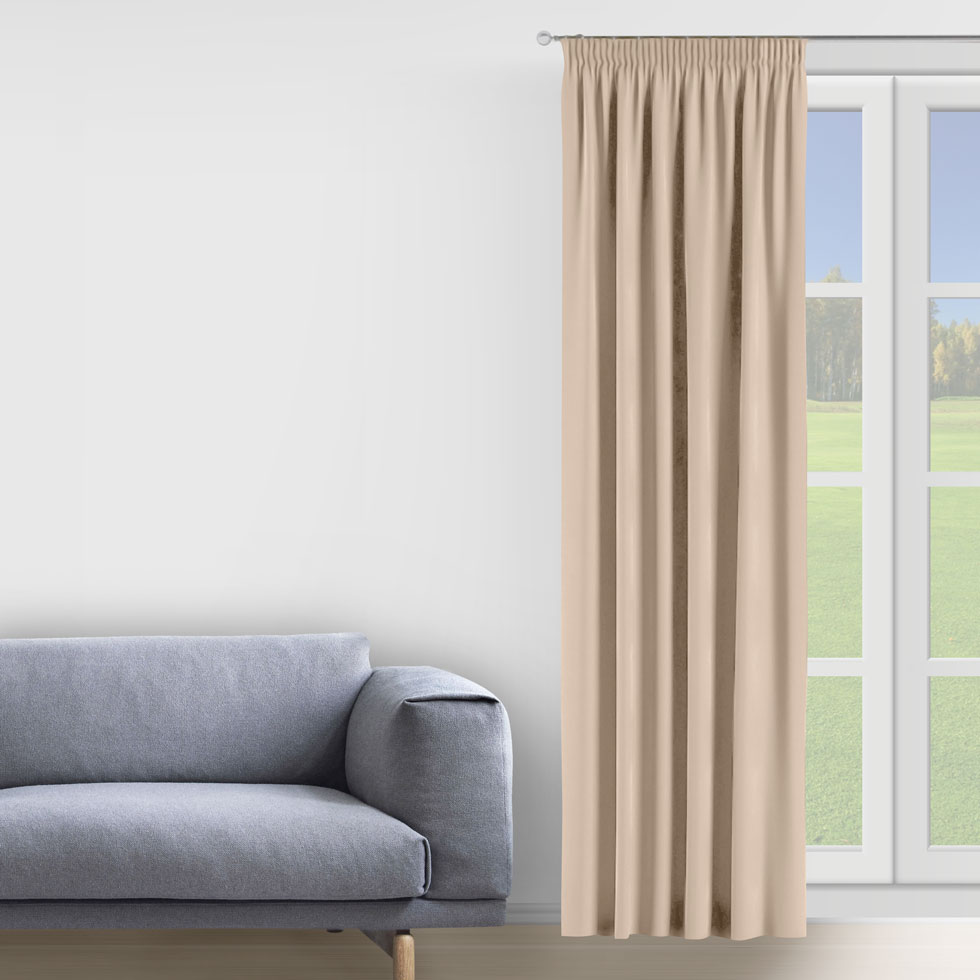 

Штора Decorator 300х275 бежевый микровелюр на тесьме D010