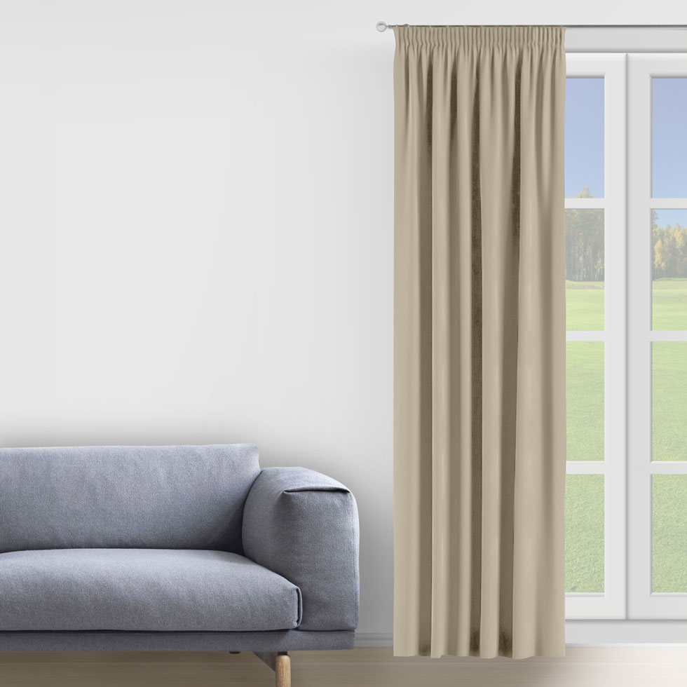 

Штора Decorator 300х275 бежево-серый микровелюр на тесьме D011