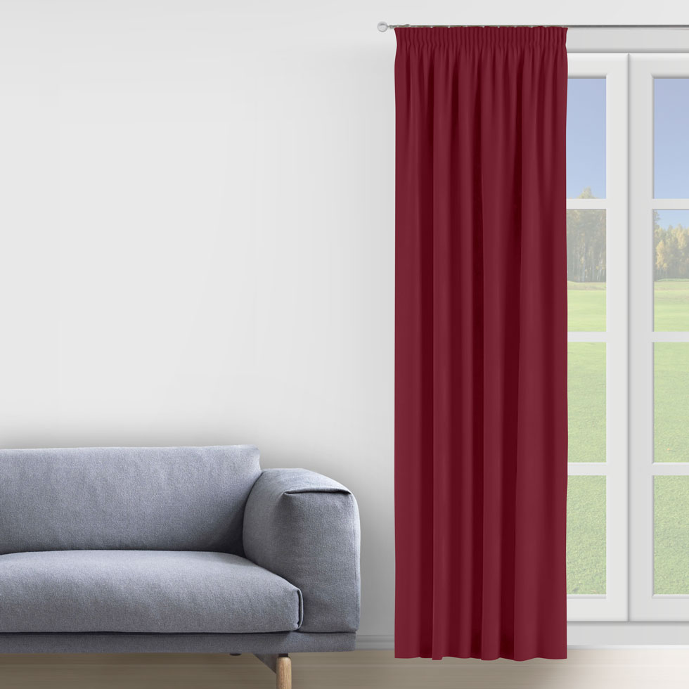 

Штора Decorator 150х275 бордовый микровелюр на тесьме D009