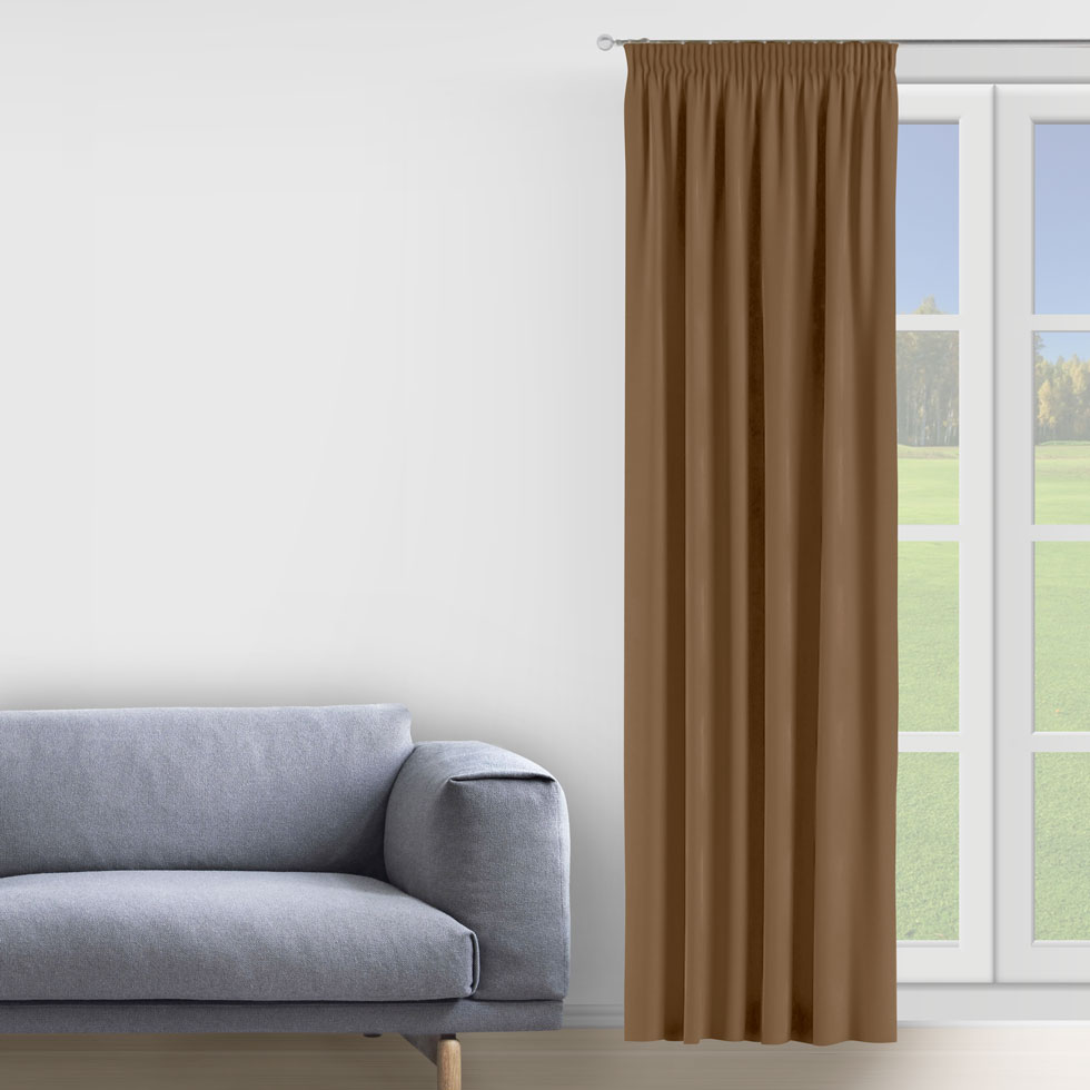 

Штора Decorator 150х275 коричневый микровелюр на тесьме D042