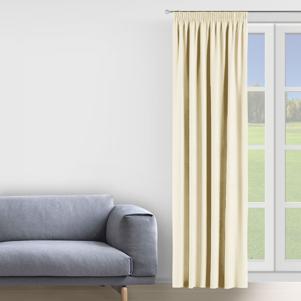 

Штора Decorator 150х275 молочный микровелюр на тесьме D002