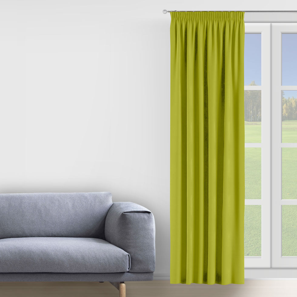 

Штора Decorator 250х275 оливковый микровелюр на тесьме D031