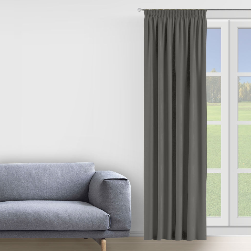 

Штора Decorator 250х275 серый микровелюр на тесьме D023