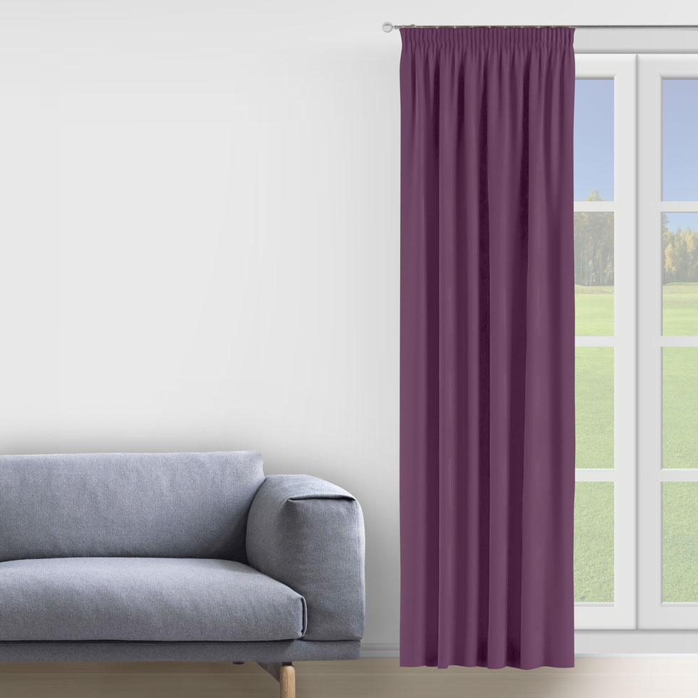 

Штора Decorator 150х275 фиолетовый микровелюр на тесьме D056