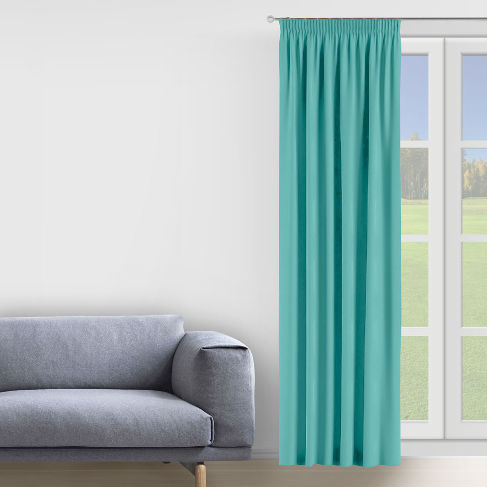 

Комплект штор Decorator 2 шт 150х275 аквамарин микровелюр на тесьме D061