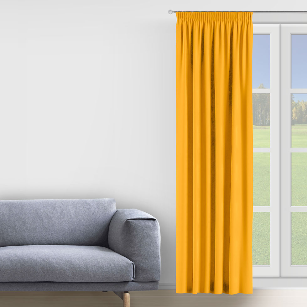 

Комплект штор Decorator 2 шт 150х275 желтый микровелюр на тесьме D028