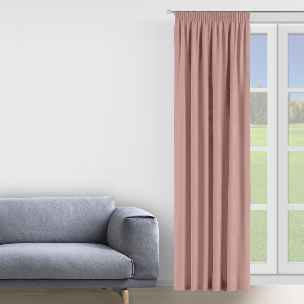 

Комплект штор Decorator 2 шт 200х275 розовый микровелюр на тесьме D016