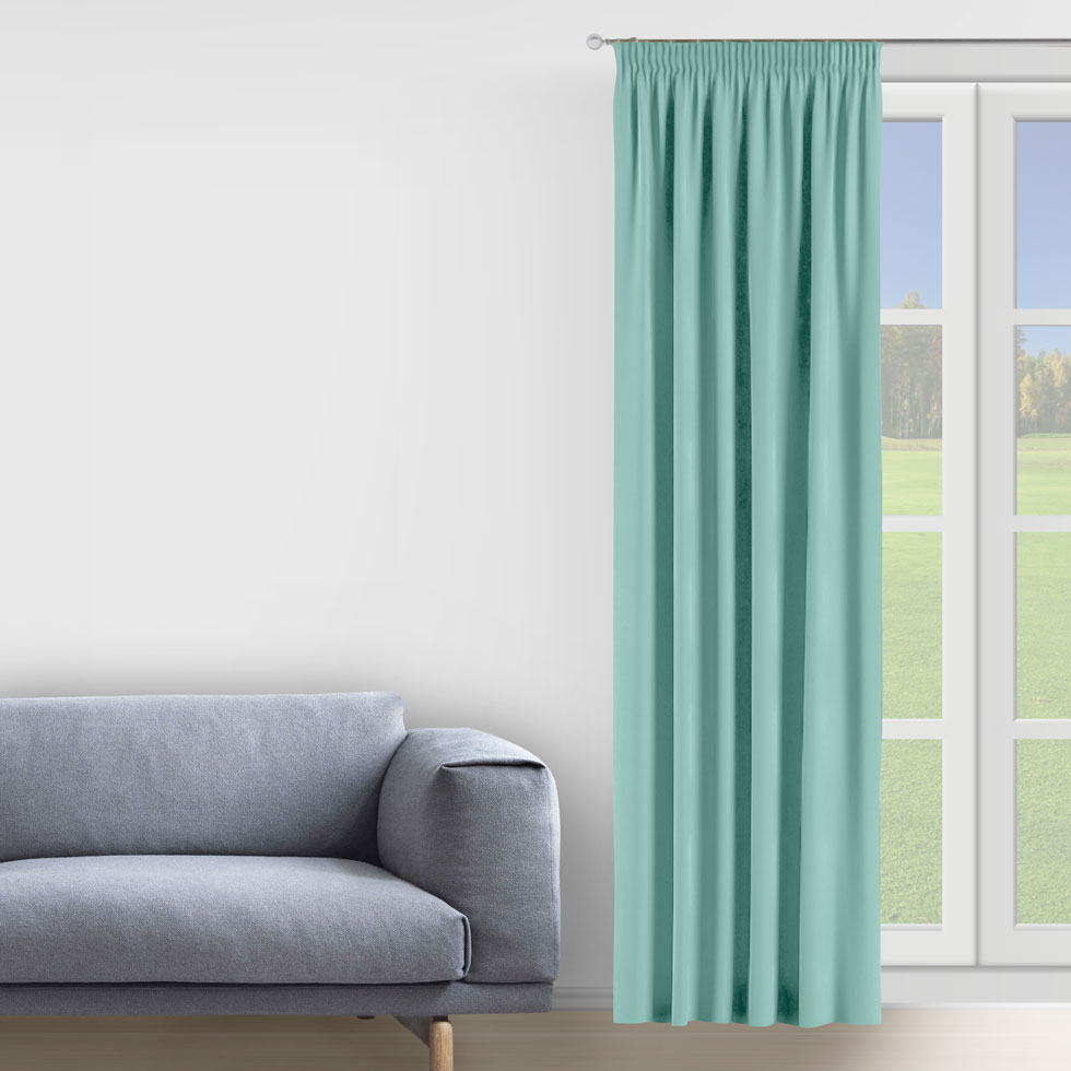 

Комплект штор Decorator 2 шт 150х275 светло-голубой микровелюр на тесьме D058