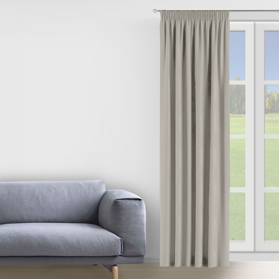 

Комплект штор Decorator 2 шт 200х275 серо-голубой микровелюр на тесьме D020