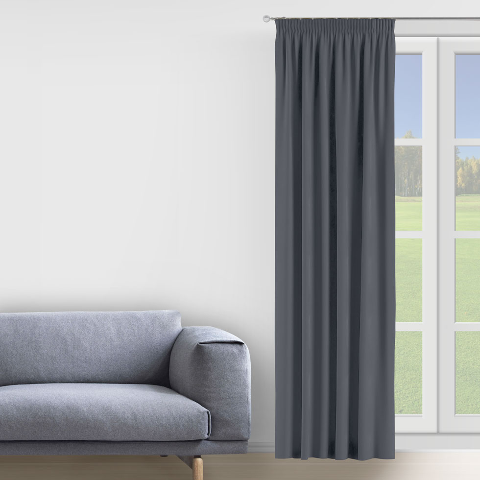 

Комплект штор Decorator 2 шт 250х275 темно-серый микровелюр на тесьме D025