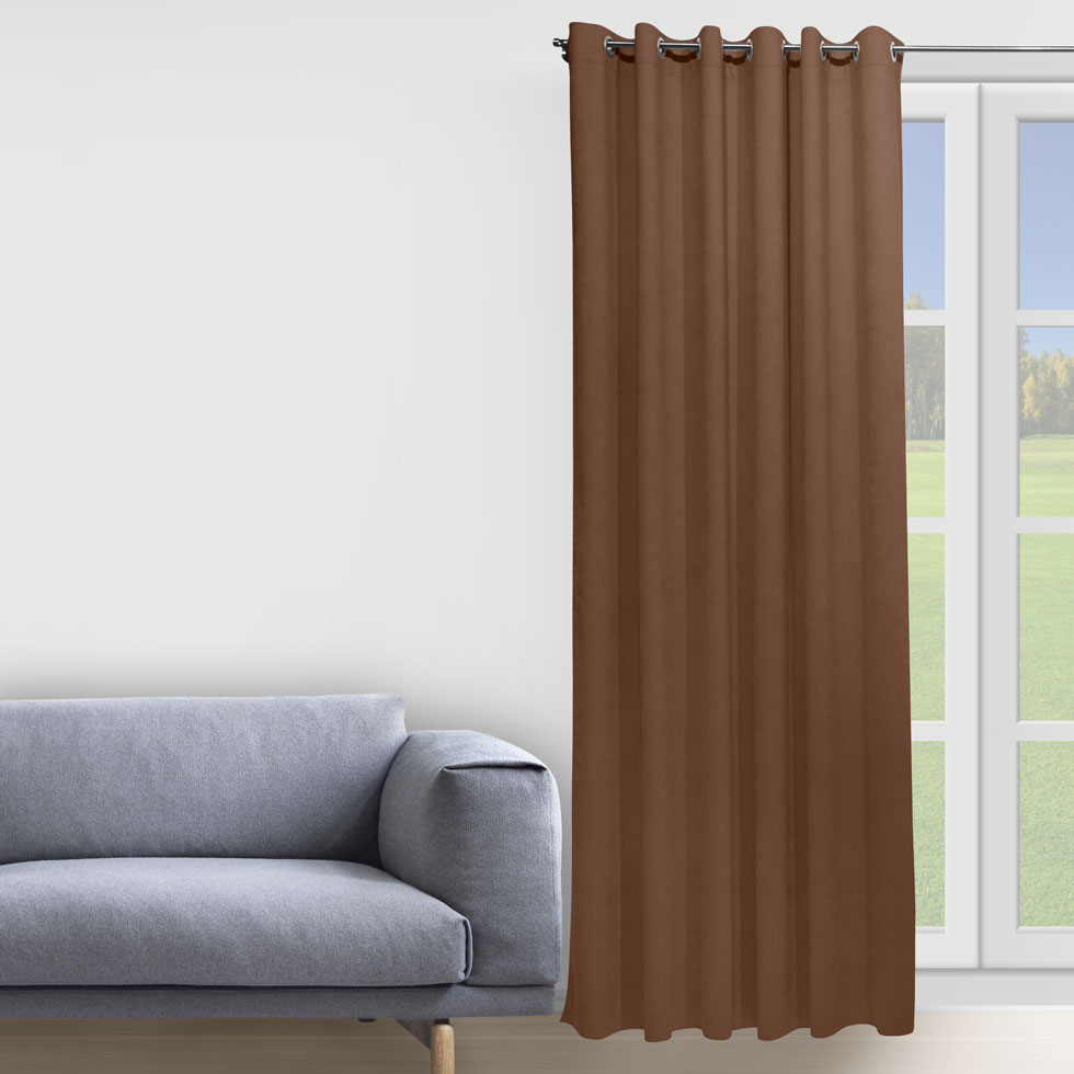 

Штора Decorator 250х258 мокко микровелюр на люверсах D046