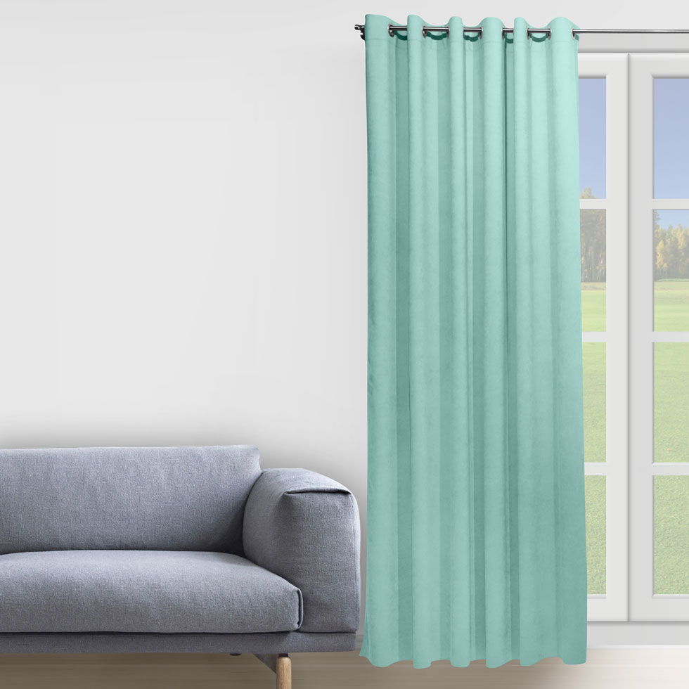 

Штора Decorator 250х258 светло-голубой микровелюр на люверсах D058