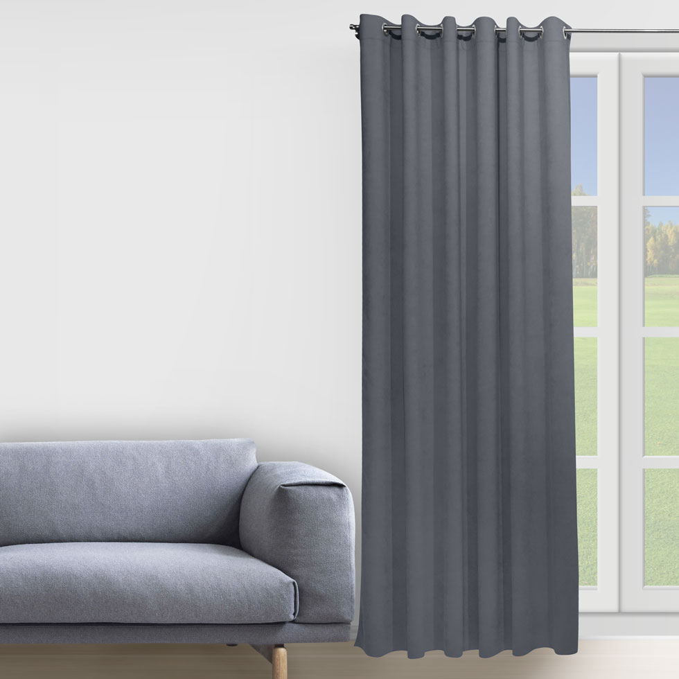 

Штора Decorator 250х258 темно-серый микровелюр на люверсах D025