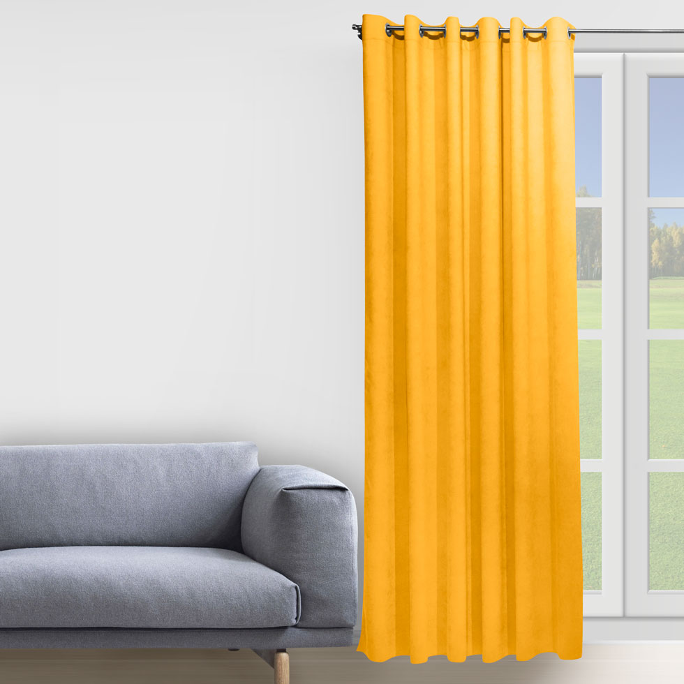 

Комплект штор Decorator 2 шт 200х258 желтый микровелюр на люверсах D028