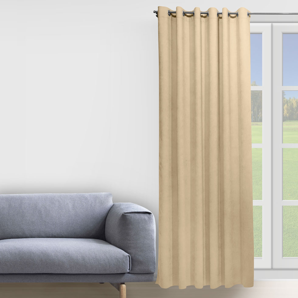 

Комплект штор Decorator 2 шт 200х258 кофе с молоком микровелюр на люверсах D007