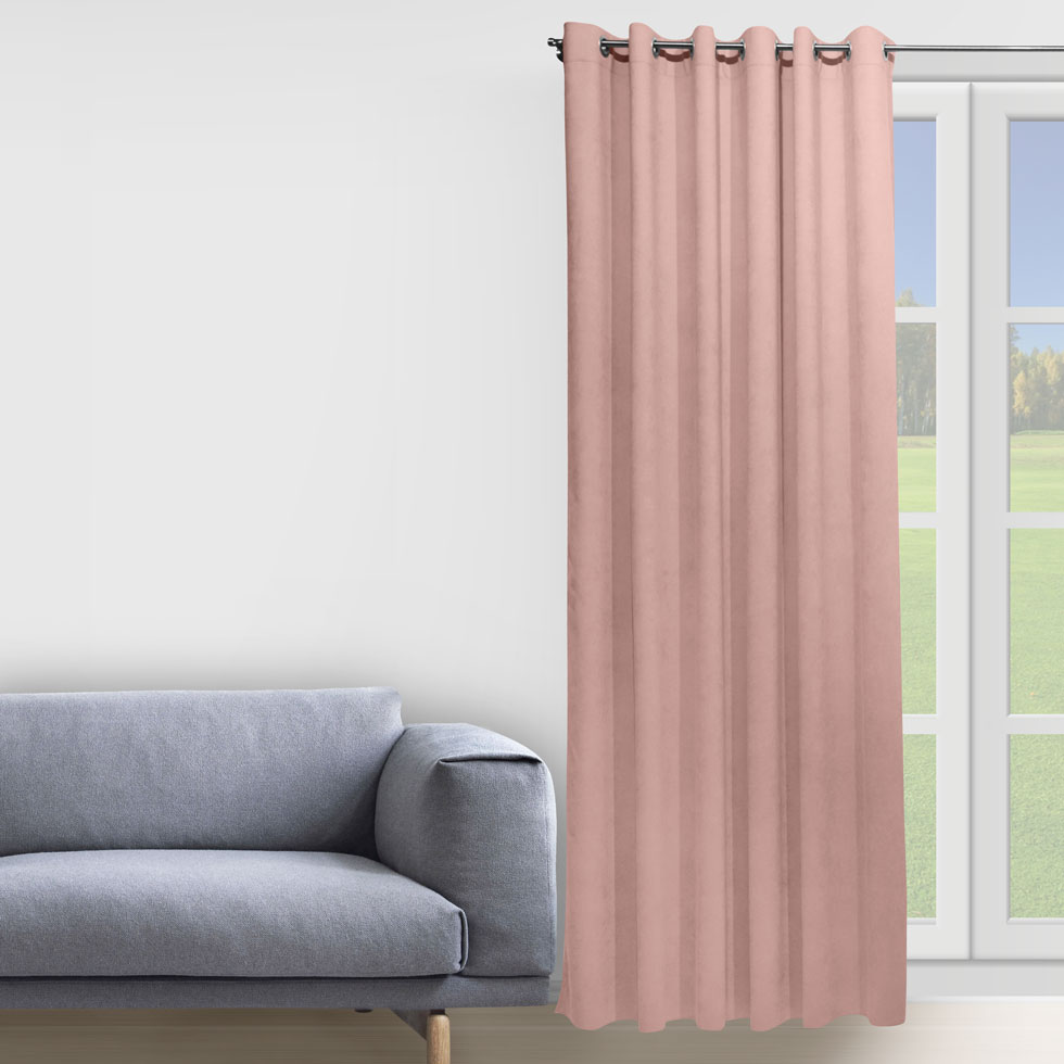

Комплект штор Decorator 2 шт 200х258 розовый микровелюр на люверсах D016