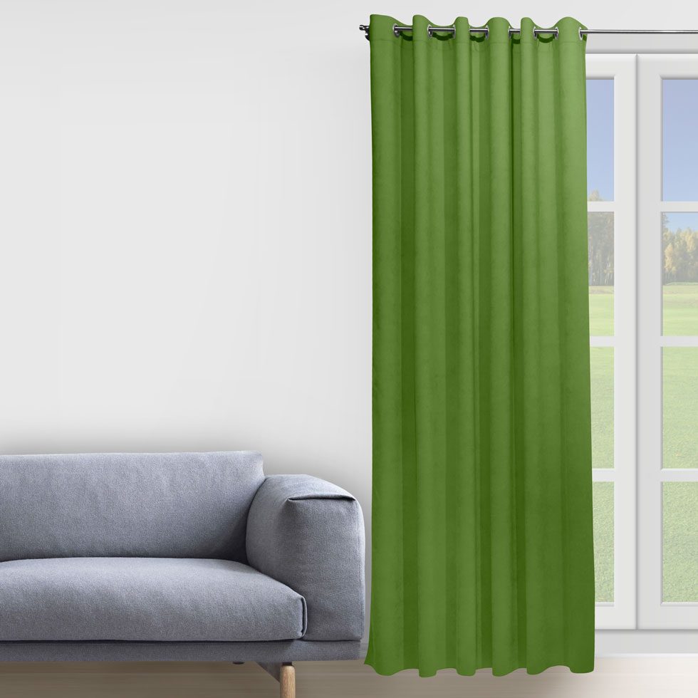 

Комплект штор Decorator 2 шт 150х258 светло-зеленый микровелюр на люверсах D033