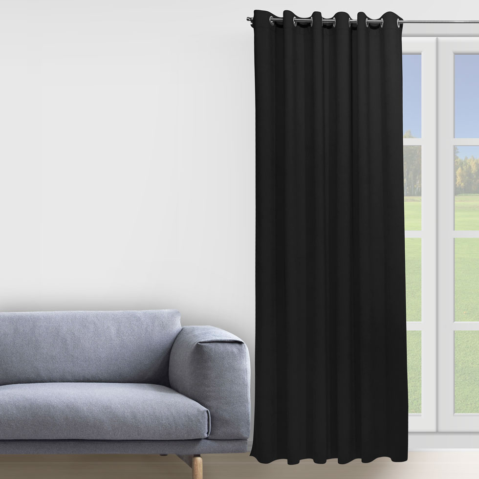 

Комплект штор Decorator 2 шт 250х258 черный микровелюр на люверсах D015