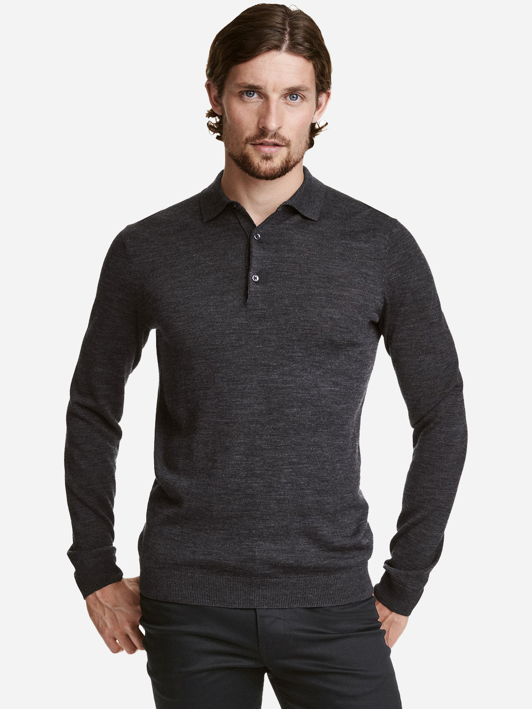 

Поло H&M 0378124  Темно-серое, Поло H&M 0378124 XS Темно-серое