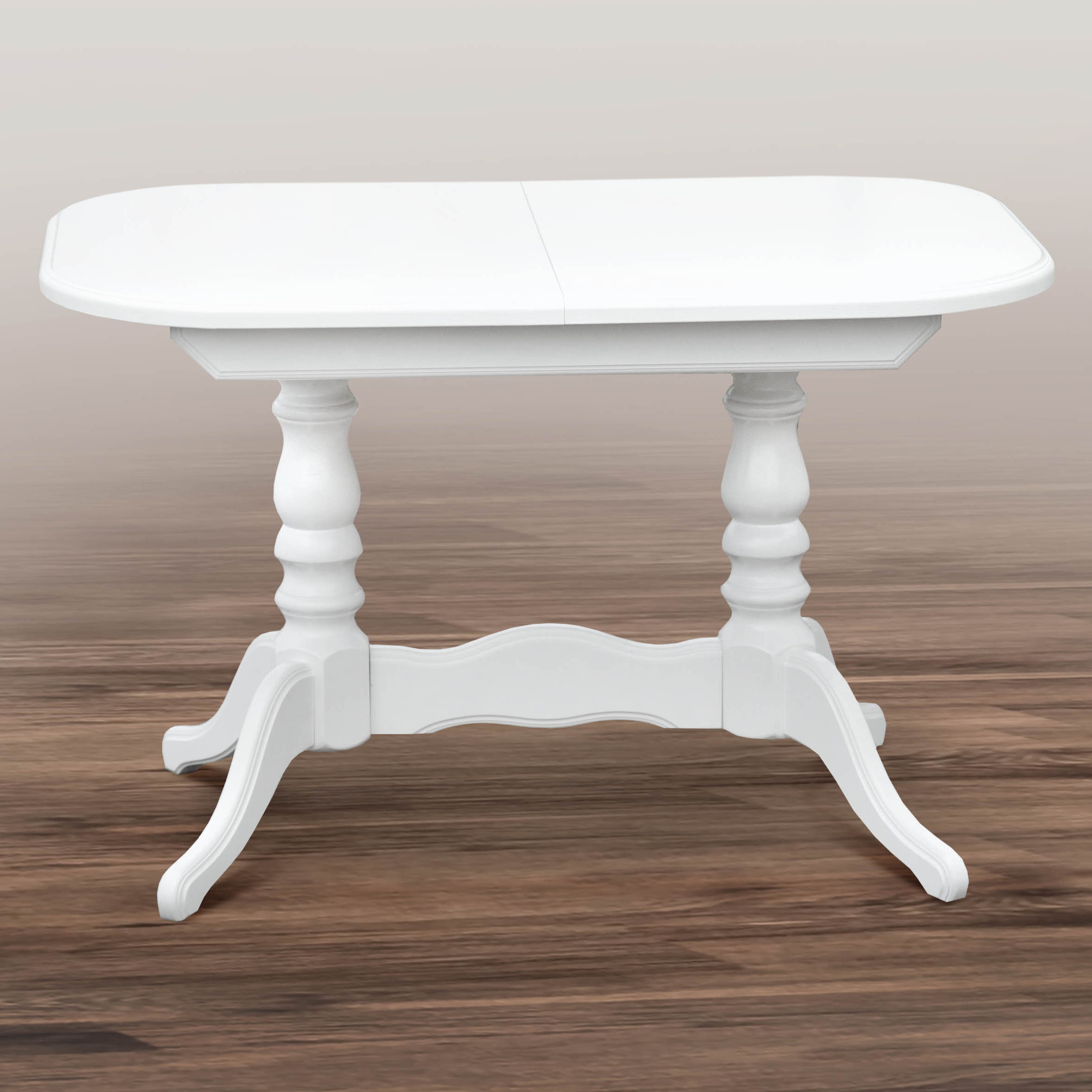 

Стол обеденный раскладной из дерева Шервуд 1200(+400)*800*735 Белый Mix Mebli