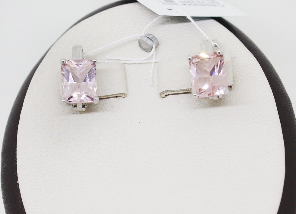 

Сережки серебряные с морганитом 4,72 г