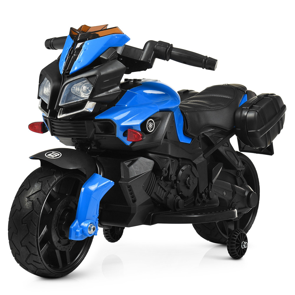 

Детский электромобиль мотоцикл Bambi Racer M 3832EL-2-4 с кожаным сидением / на аккумуляторе / черно-синий