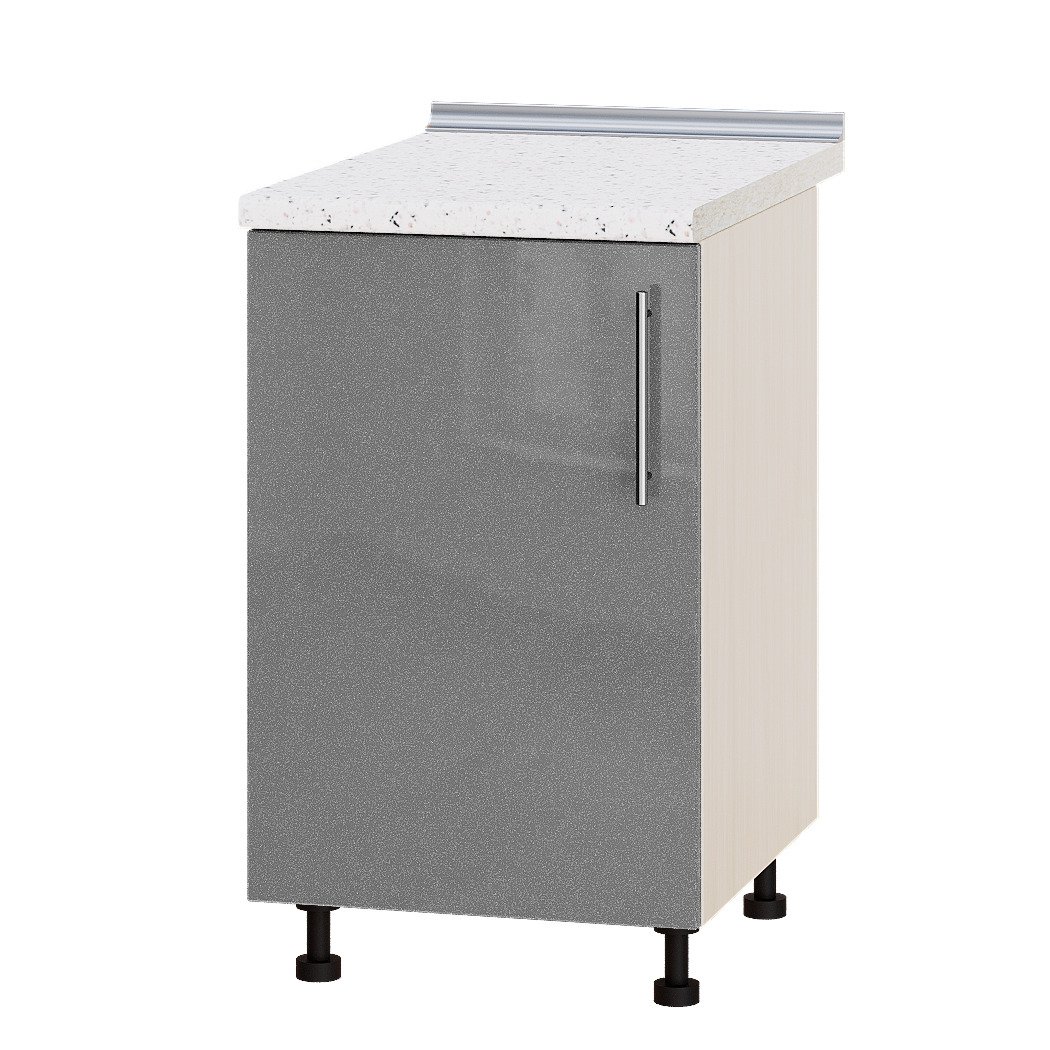 

Кухня Модерн модуль Низ Н83-500 Серебристый металлик Глянец - Дуб молочный 50х47х82 см