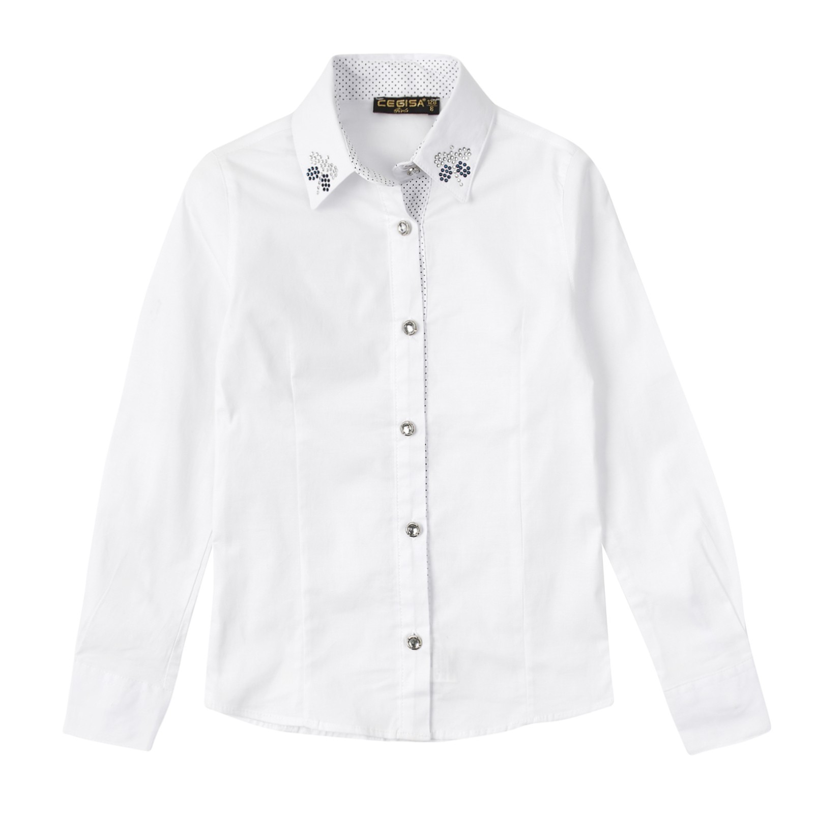 

Блуза для девочки белая с нарядным воротником 128 р Арт. 6511 Cegisa