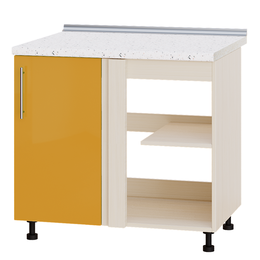 

Кухня Модерн модуль Угловой Низ Н89-895 Оранж Глянец - Дуб молочный 90х47х82 см + столешница