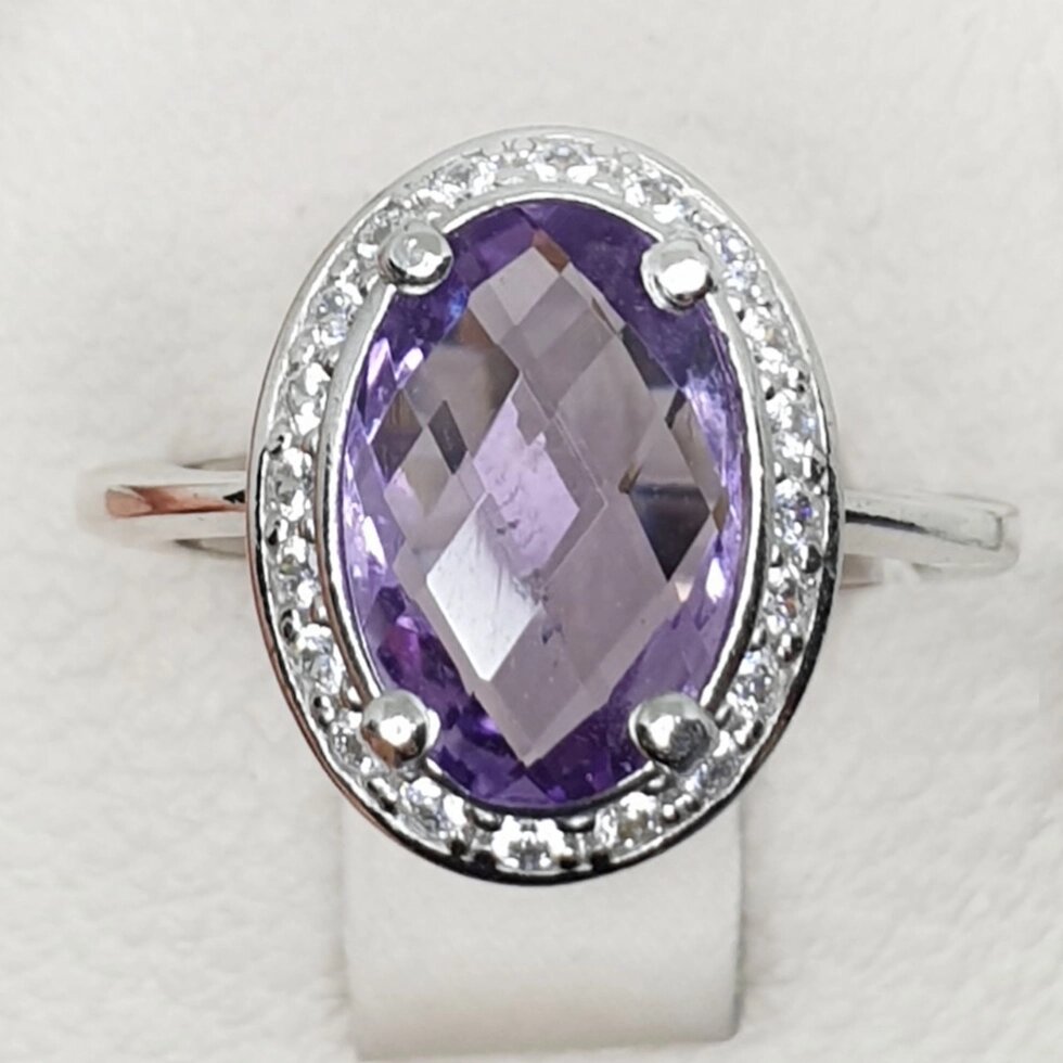 

Кольцо серебряное с аметистом 17,5 4,26 г