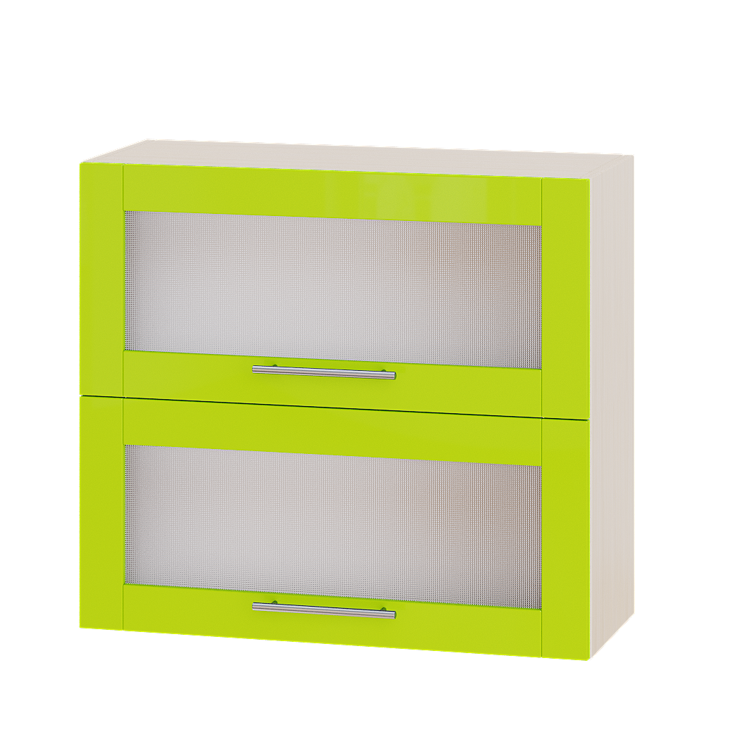 

Кухня Модерн Эверест модуль Верх Витрина ВВ14-800 Лайм Глянец - Дуб молочный 80х30х72см