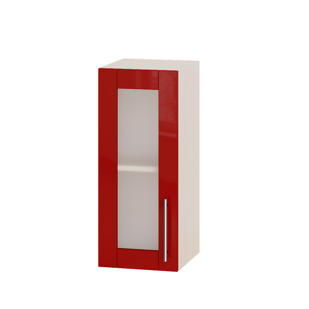 

Кухня Модерн Эверест модуль Верх Витрина ВВ01-300 Красный Глянец - Дуб молочный 30х30х72см