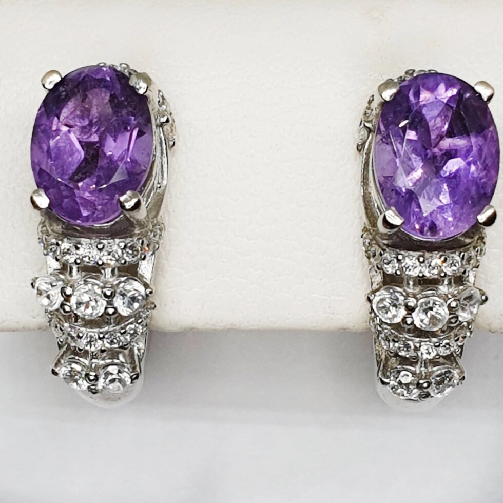 

Сережки серебряные с аметистом 4,61 г