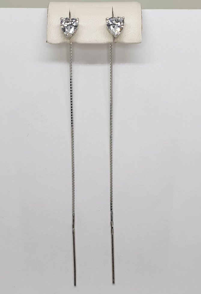 

Сережки серебряные с кубическим цирконием "Сердечко" 2 г