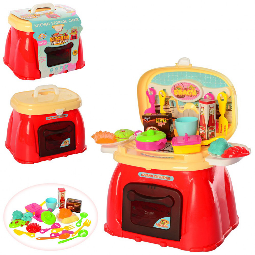

Игровой набор Кухня Bambi, плита, посуда, продукты, 28 предметов (RX1800-27)