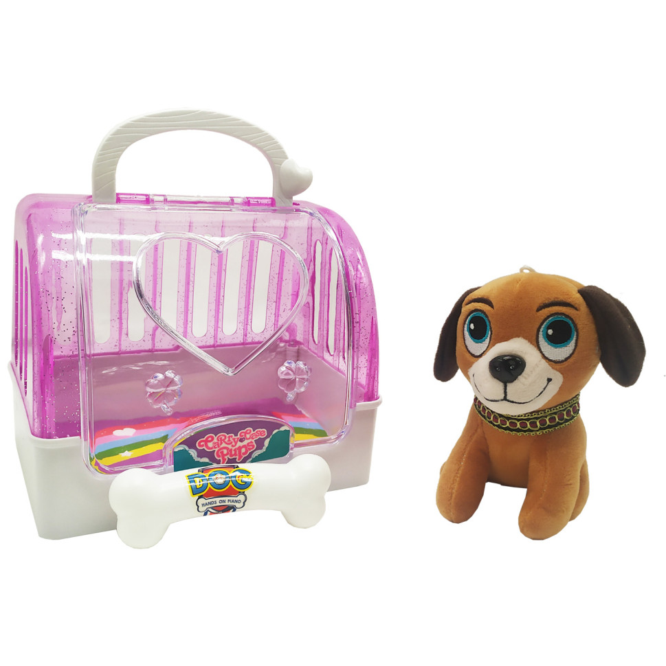 

Собачка плюшевая в переноске Bambi, 12 см (Фиолетовый) (DR5016(Violet))