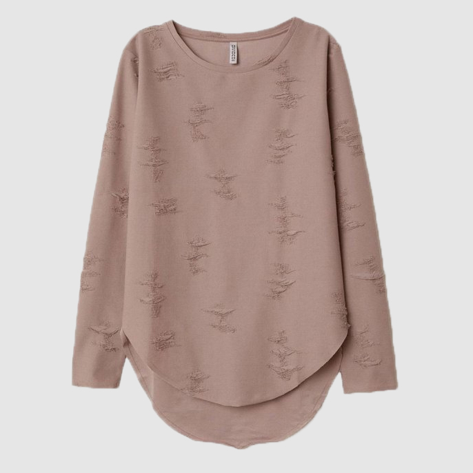 

Лонгслив H&M 0411013-8  Пудра, Лонгслив H&M 0411013-8 S Пудра
