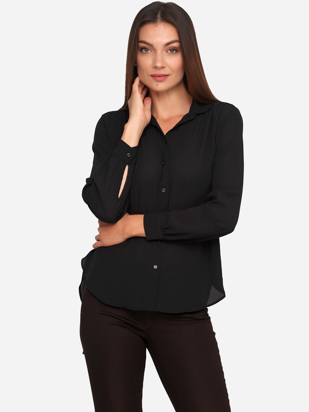 

Блузка H&M 0697054_01  Черная, Блузка H&M 0697054_01 42 Черная