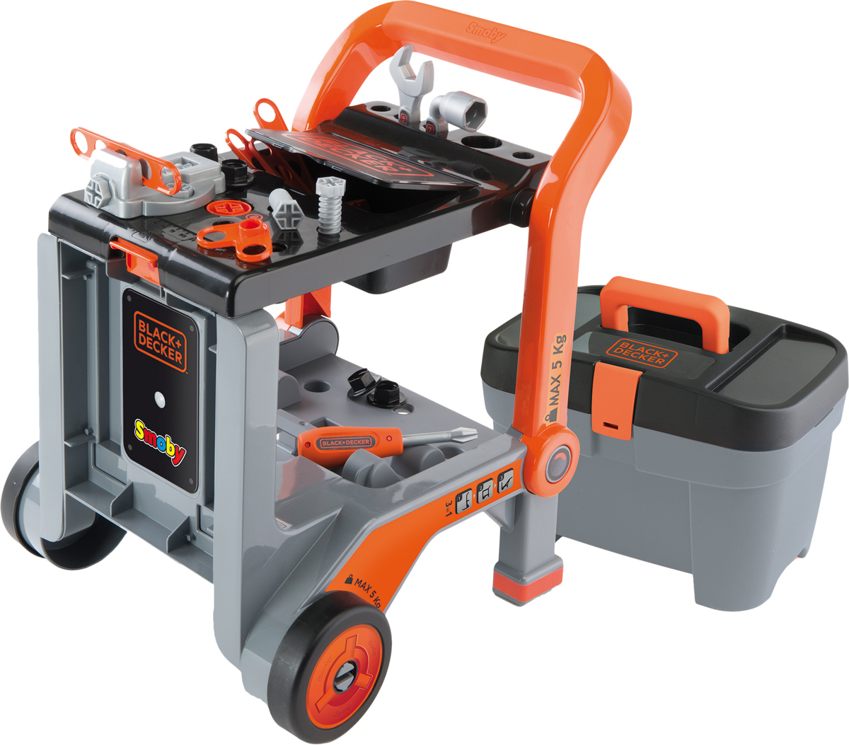 

Игровой набор Smoby Toys Black+Decker Передвижная мастерская 3в1 с боксом и аксессуарами (360202) (3032163602026)