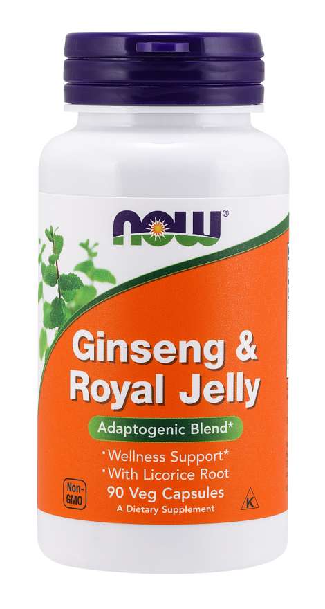 

Специальный продукт NOW Ginseng & Royal Jelly Veg Capsules 90 капсул (4384302619)